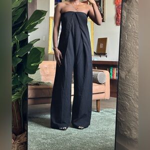 ZARA black strapless voluminous jumpsuit medium